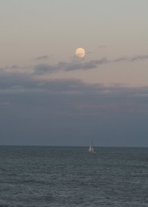 The moon as seen from our room at the Brudenell